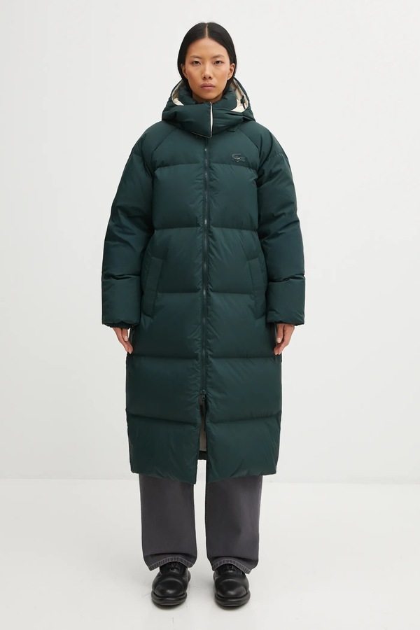 Пухова куртка Lacoste колір зелений
