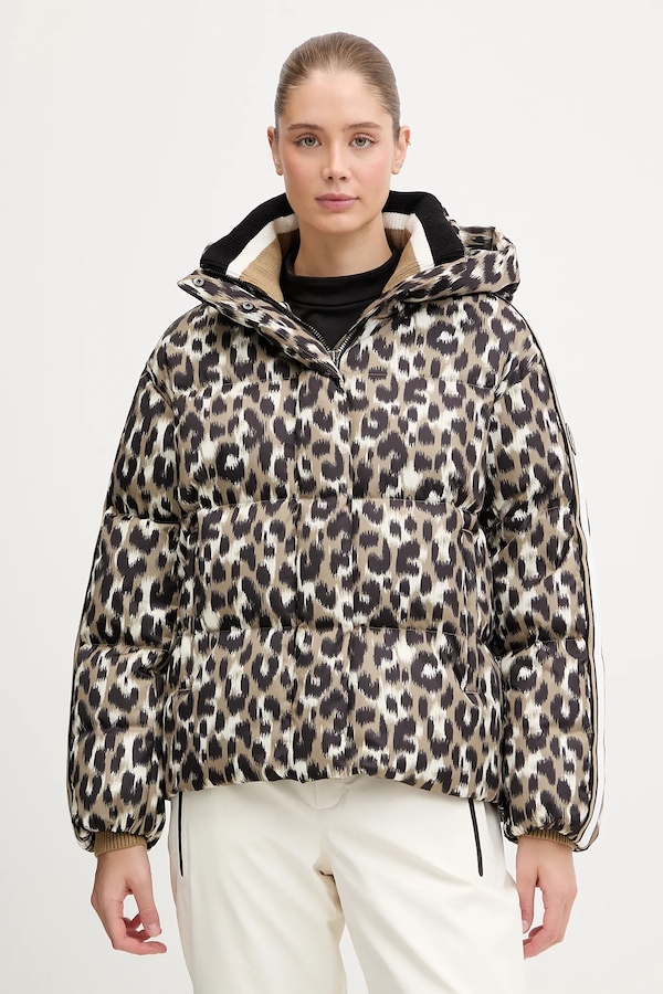 Пухова лижна куртка Fusalp Ada Leopard колір коричневий
