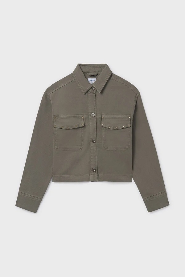 Дитяча джинсова куртка Mayoral колір зелений