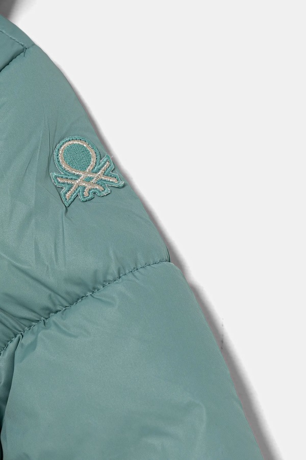 Короткая куртка детская United Colors of Benetton цвет бирюзовый фото 2