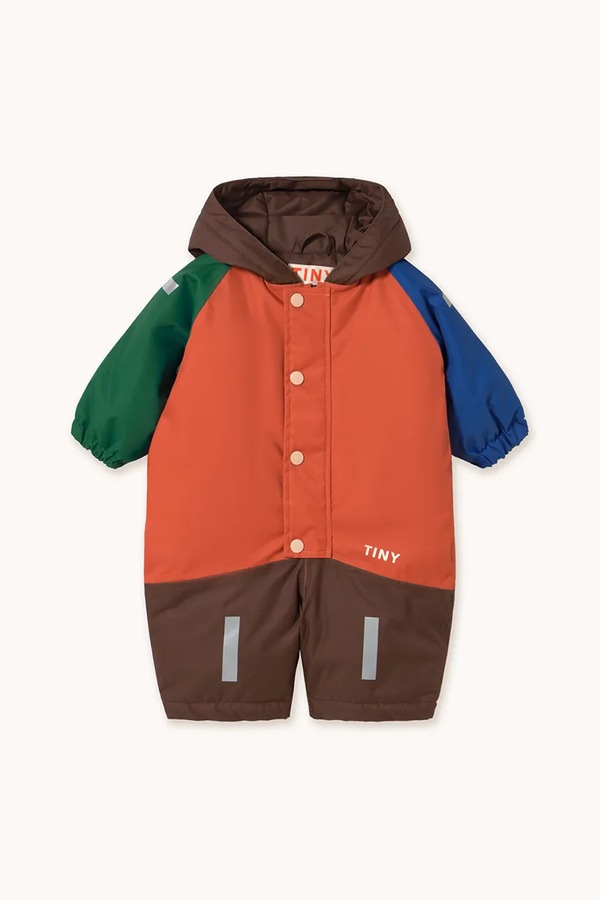 Комбінезон Tinycottons COLOR BLOCK SNOW ONE-PIECE колір коричневий
