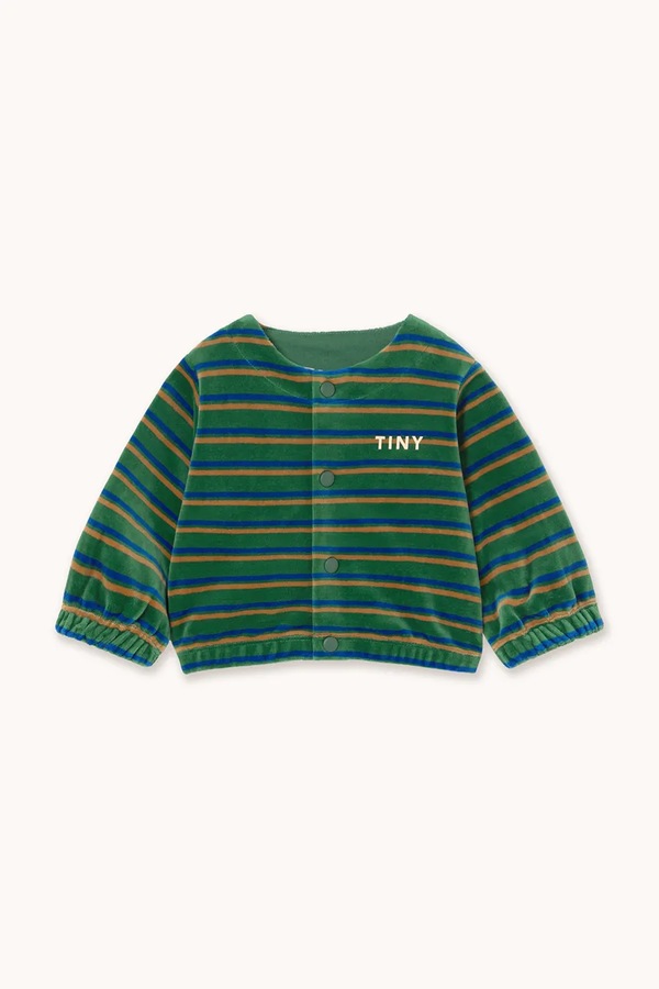 Куртка для немовлят Tinycottons DUO STRIPES BABY JACKET колір зелений