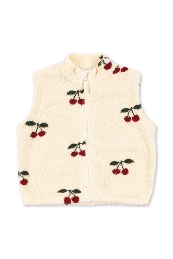 Дитяча безрукавка Konges Sløjd JODY TEDDY VEST GRS колір бежевий