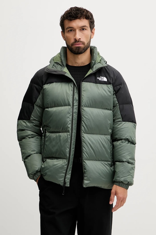 Вельветова пухова куртка The North Face OUTDOOR колір зелений