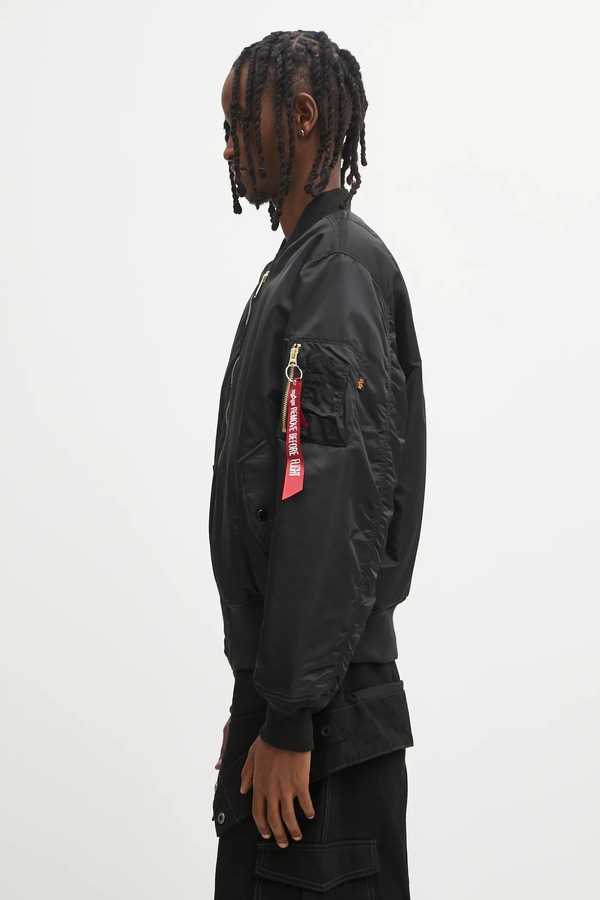 Двостороння куртка-бомбер No Problemo x Alpha Industries No War MA-1 колір чорний фото 2