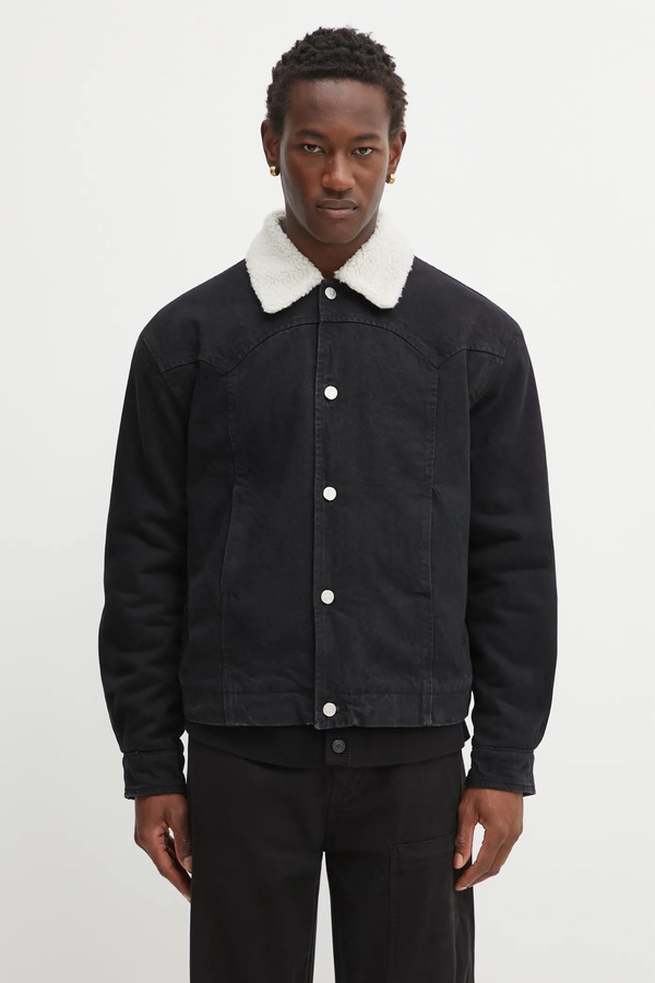 Джинсовая куртка Aries Sherpa Denim Car Coat цвет черный