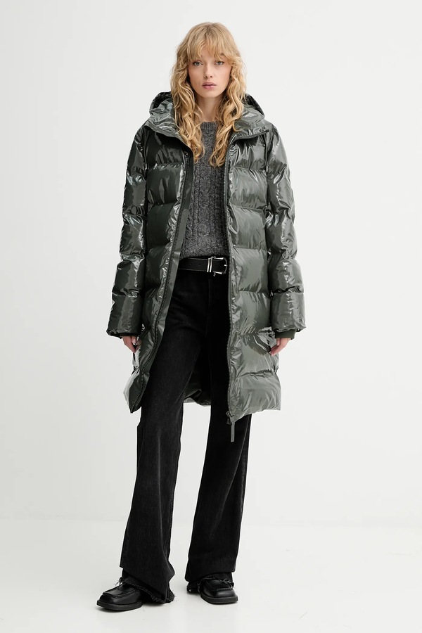 Куртка Rains 15130 Alta Longer Puffer Jacket колір зелений фото 2