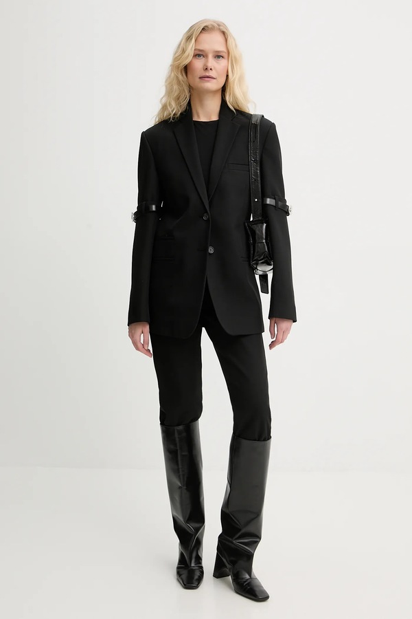 Однобортный пиджак женский coperni Logo Belted цвет черный