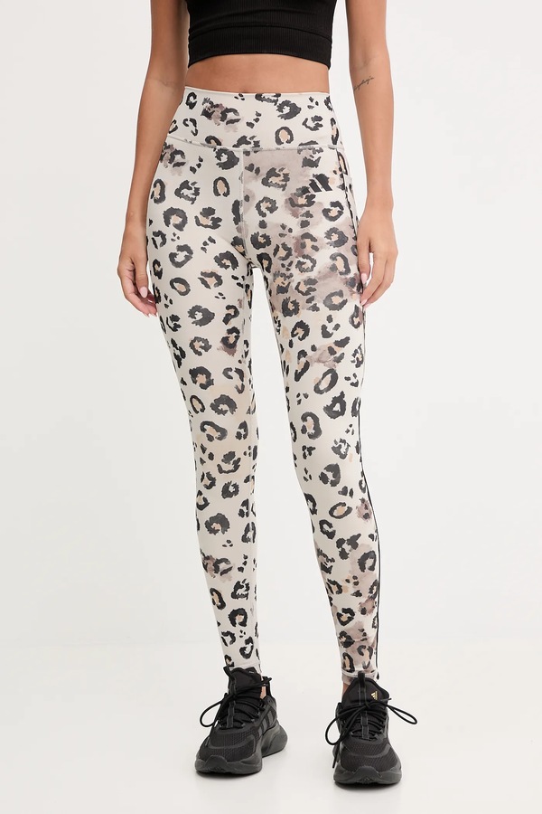 Легінси для тренувань adidas Performance Optime Essentials Full Length Leggings Print колір бежевий