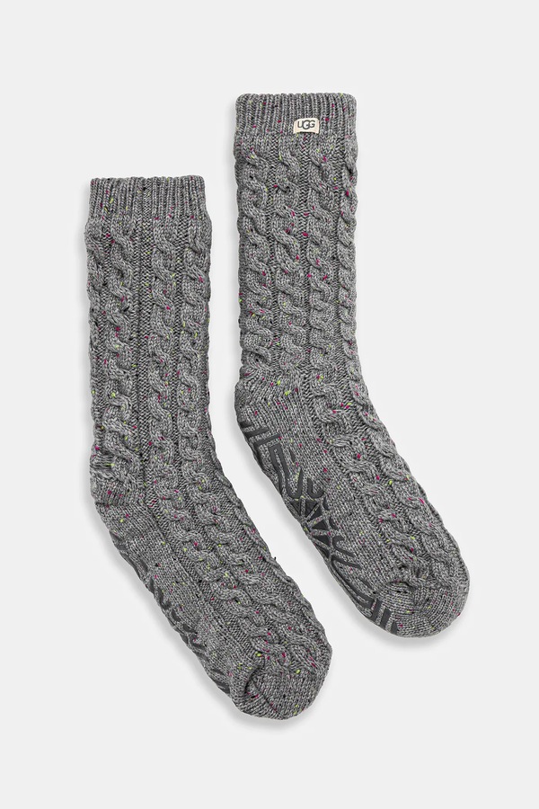 Шкарпетки з домішкою вовни UGG ELOWYN колір сірий фото 2