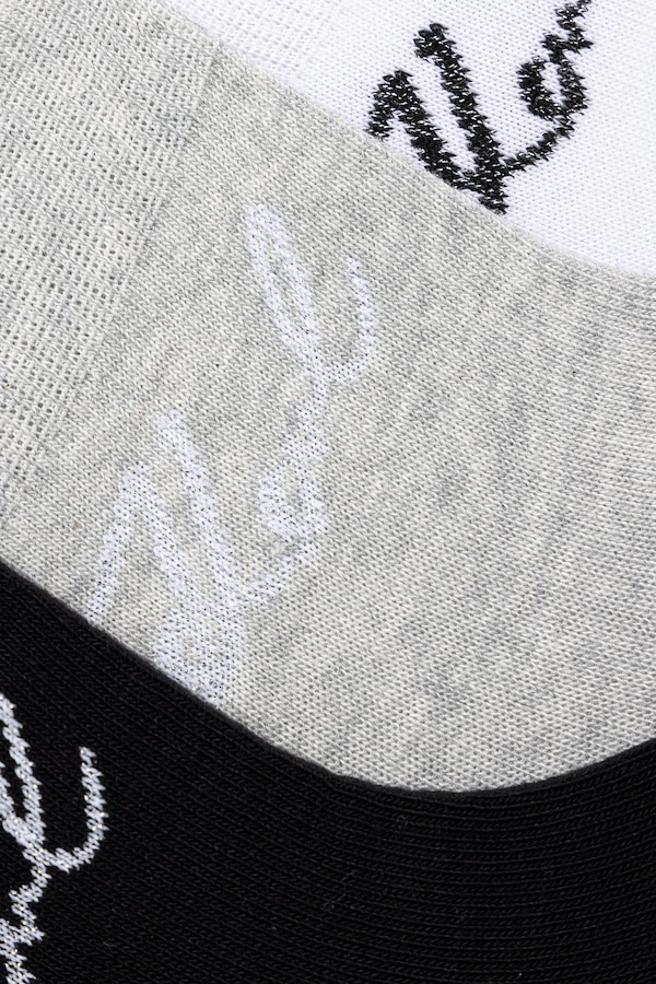 Шкарпетки жіночі з бавовною K/SIGNATURE 3 шт. Karl Lagerfeld колір чорний