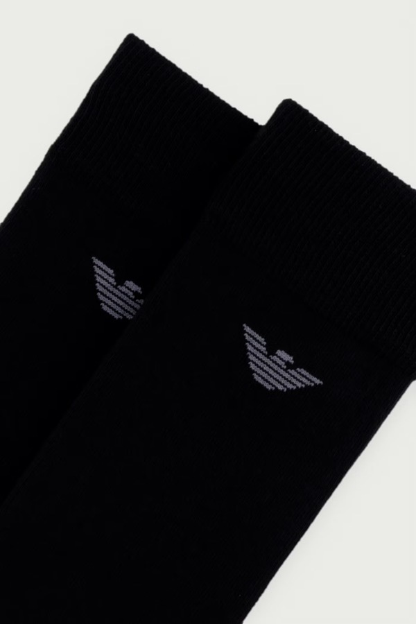 Шкарпетки з бавовною 3 шт. Emporio Armani Underwear колір чорний фото 2