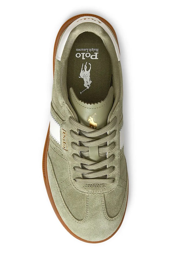 Замшеві кросівки Polo Ralph Lauren Htr Aera колір зелений фото 2