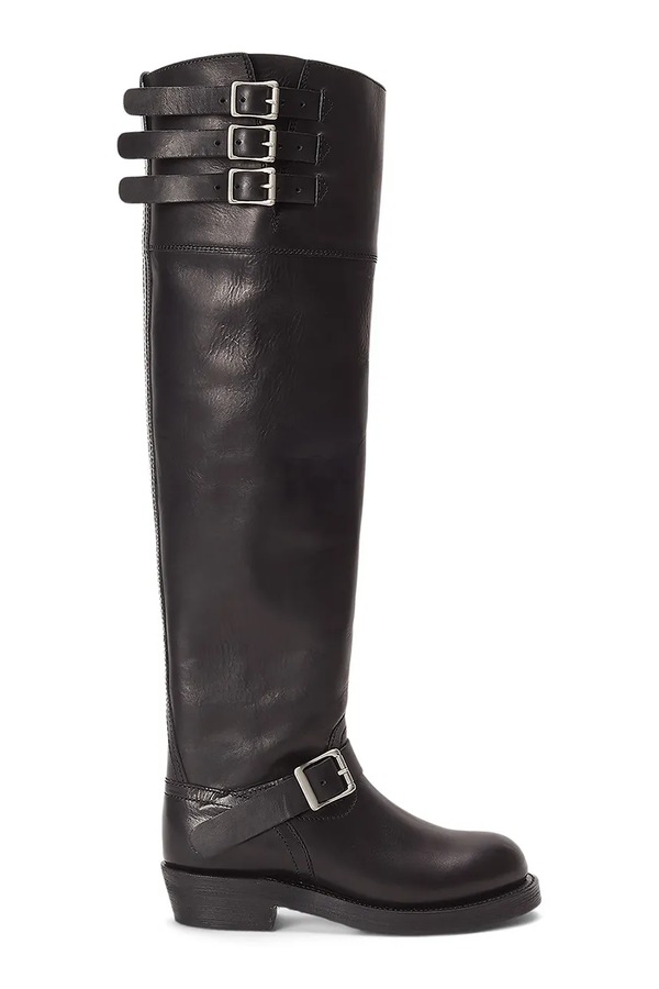 Кожаные сапоги Polo Ralph Lauren Biker Boot цвет черный