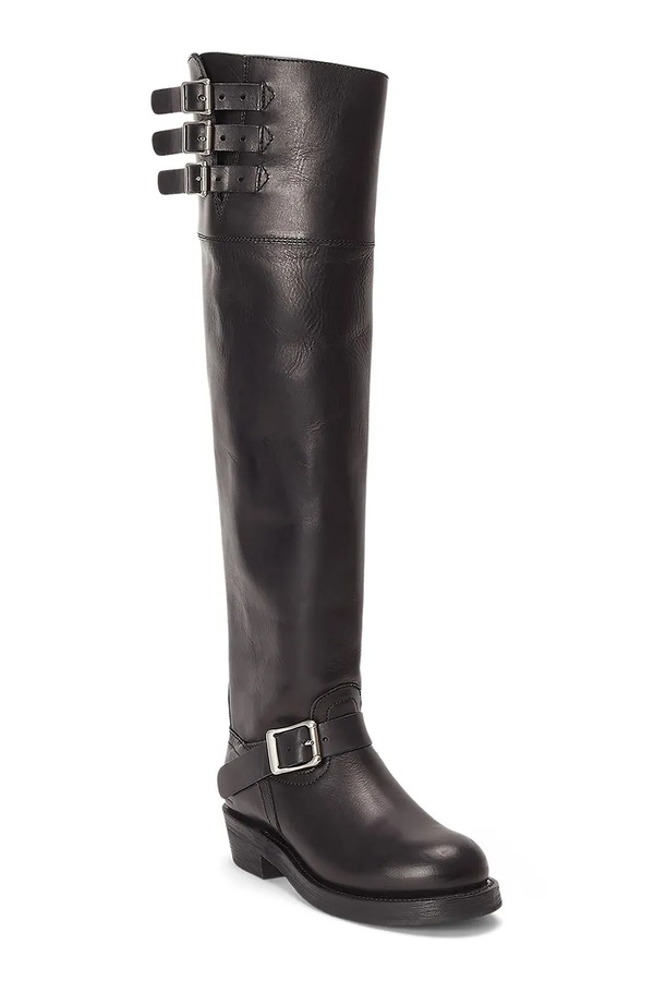 Шкіряні чоботи Polo Ralph Lauren Biker Boot колір чорний