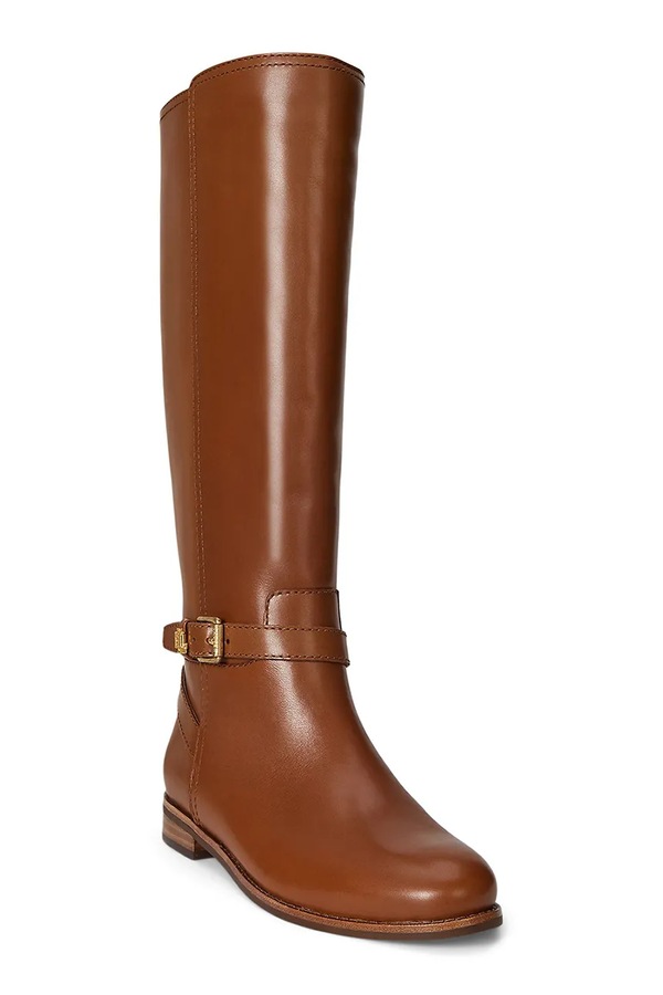Шкіряні чоботи Lauren Ralph Lauren Brooke Tll 2 колір коричневий