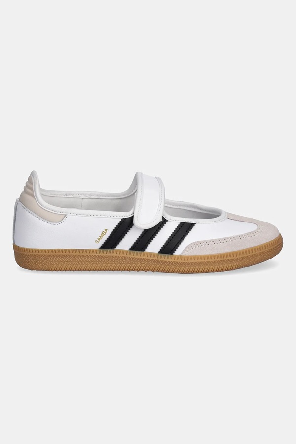 Шкіряні балетки adidas Originals Samba Jane колір білий