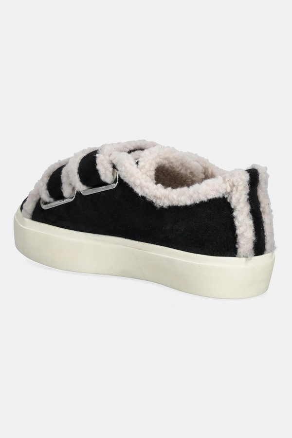 Замшеві кросівки Inuikii Shearling Low Velcro колір чорний фото 2