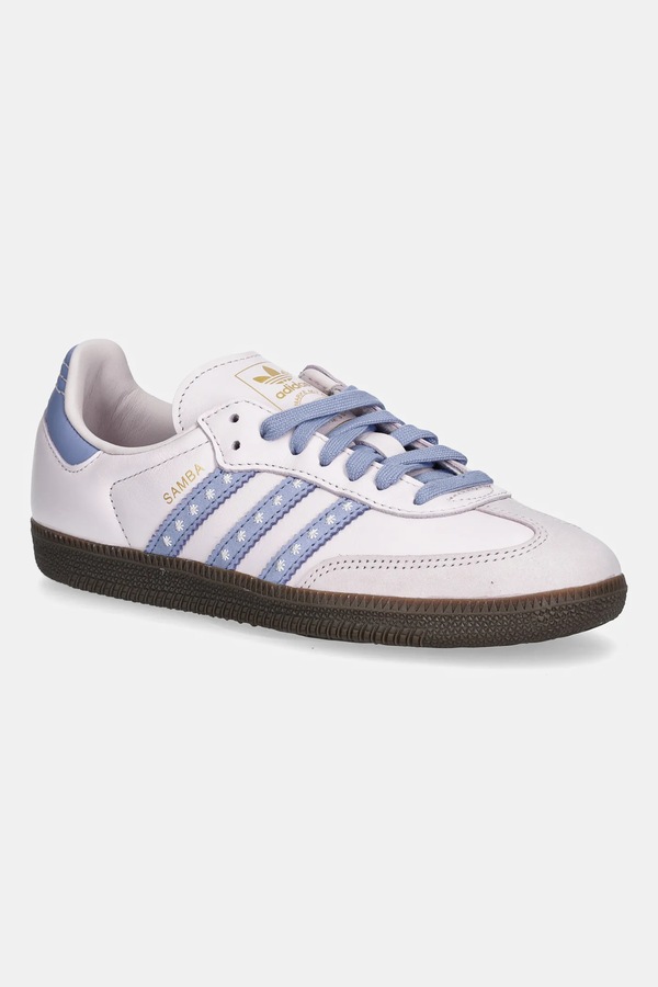 Шкіряні кросівки adidas Originals Samba OG колір фіолетовий