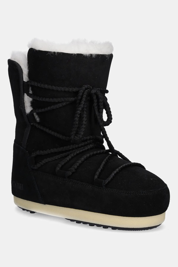 Замшеві чоботи Moon Boot MB EVX BOOT SUEDE / SHEARLING колір чорний