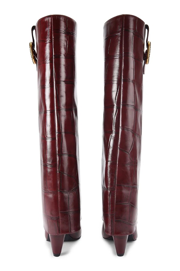 Шкіряні чоботи Kurt Geiger London Fold Over Tall Boot колір коричневий фото 2