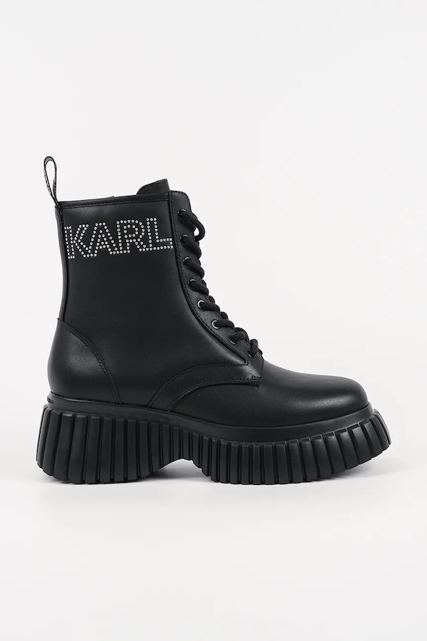 Шкіряні черевики Karl Lagerfeld KREEPER WEDGE колір чорний