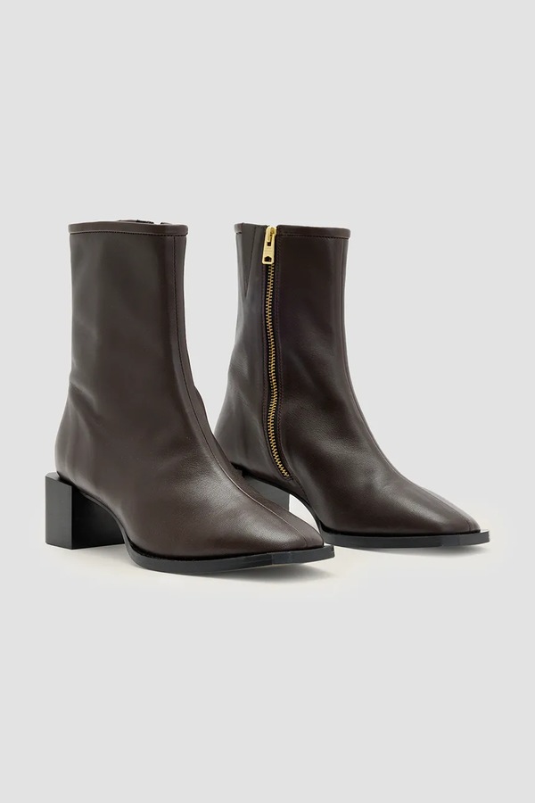 Шкіряні черевики AllSaints Avril Boot колір коричневий