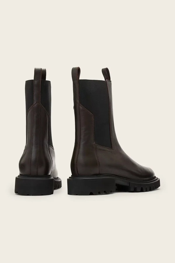 Шкіряні черевики AllSaints HALLIE BOOT колір коричневий фото 2
