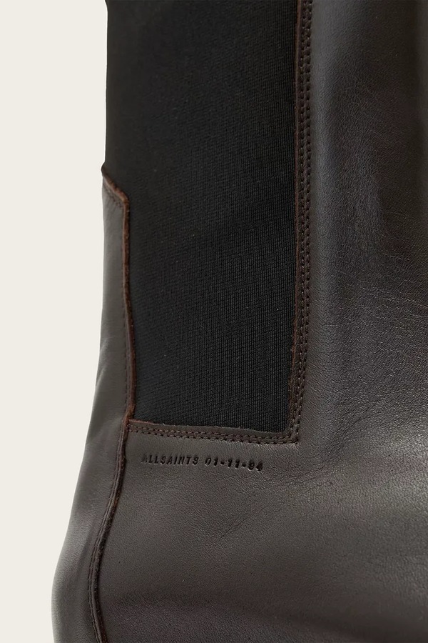 Шкіряні черевики AllSaints HALLIE BOOT колір коричневий фото 4