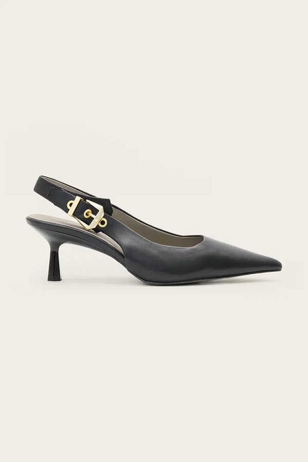 Шкіряні туфлі AllSaints Idiya Slingback колір чорний