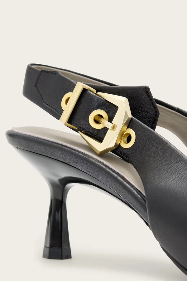 Шкіряні туфлі AllSaints Idiya Slingback колір чорний фото 4