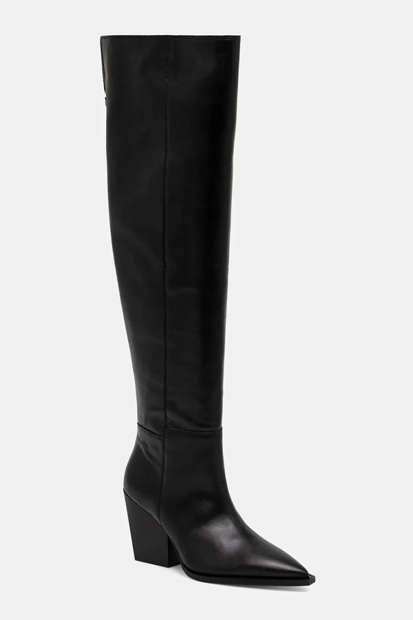 Кожаные сапоги AllSaints Reina Zip Boot цвет черный