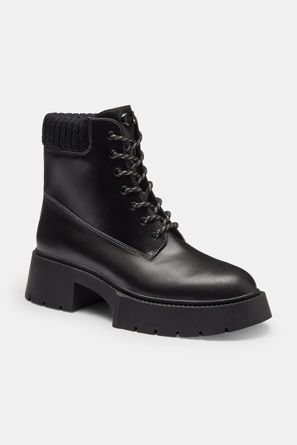 Шкіряні черевики Coach Leah Platform колір чорний фото 2