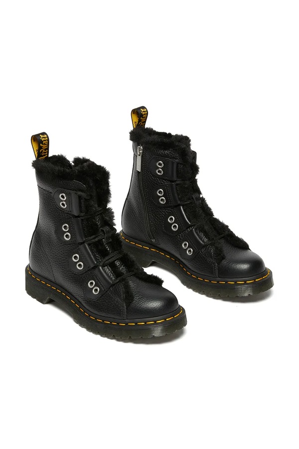 Кожаные ботинки Dr. Martens 1460 LTT Fur Lined цвет черный