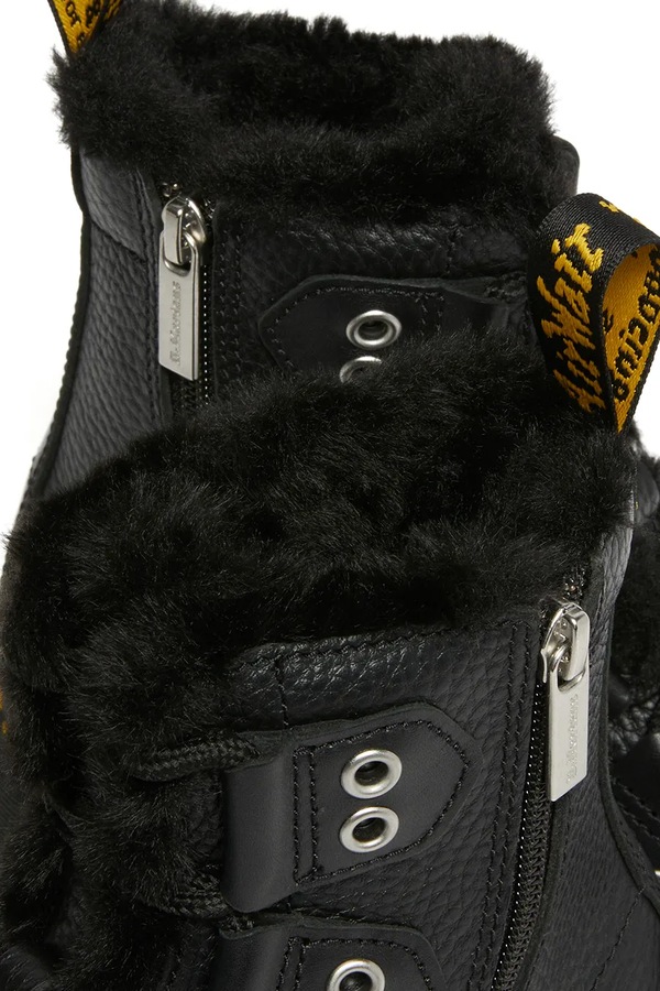 Шкіряні черевики Dr. Martens 1460 LTT Fur Lined колір чорний фото 4