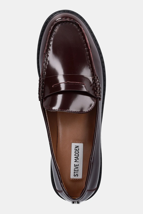 Шкіряні мокасини Steve Madden Adison колір бордовий фото 4