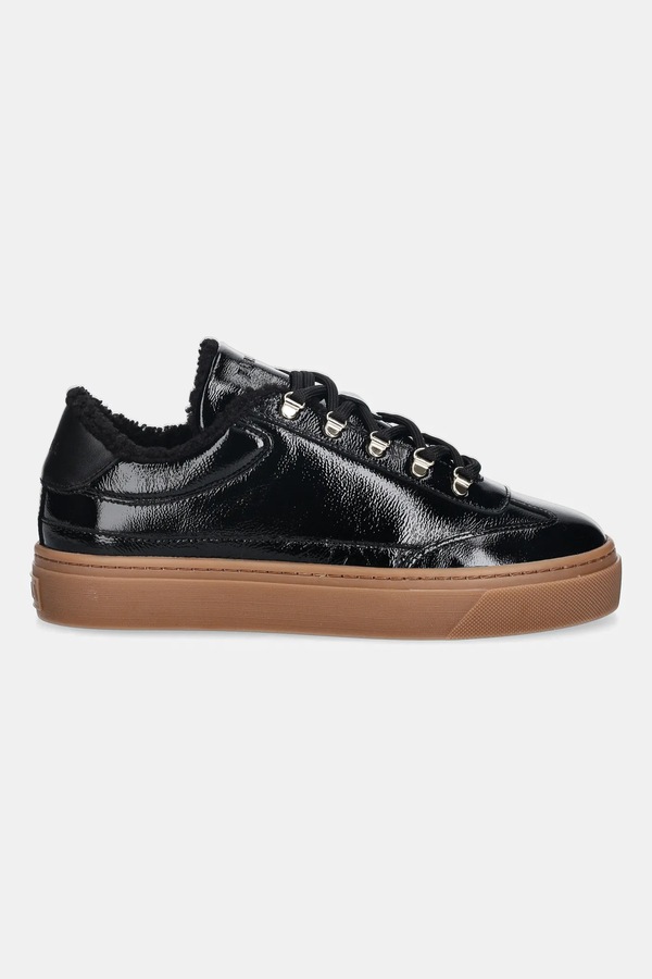 Шкіряні кросівки Furla Enjoy Lace-Up Sneaker колір чорний фото 2