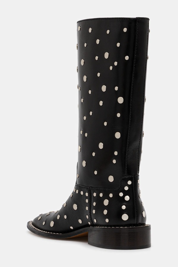 Шкіряні черевики Wales Bonner Studded Boot колір чорний фото 2