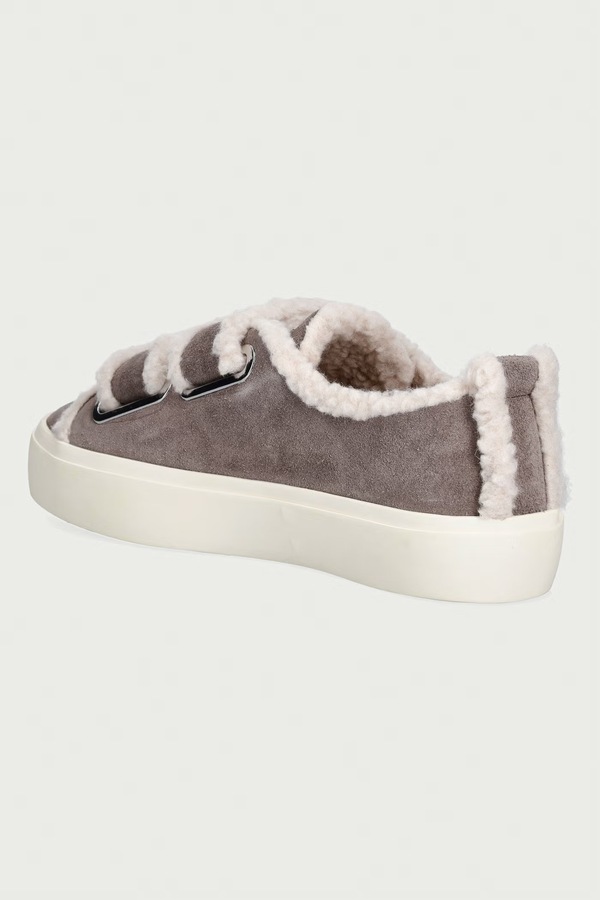 Shearling Low Velcro кросівки жіночі замшеві Inuikii колір сірий фото 2