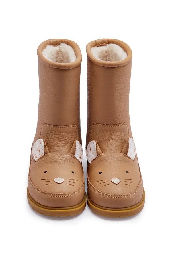 Дитячі шкіряні зимові черевики Donsje Wadudu Exclusive Boots Mouse колір коричневий фото 3