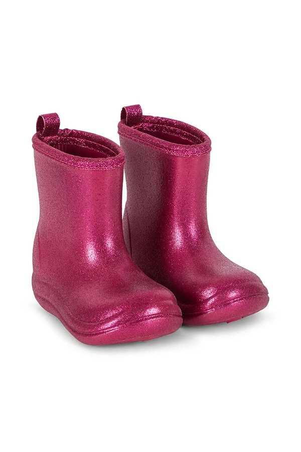 Дитячі гумові чоботи Konges Sløjd LUC LIGHTWEIGHT GLITTER RAIN BOOT колір рожевий
