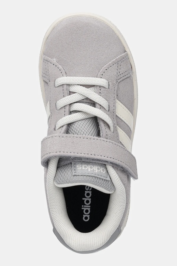 Дитячі замшеві кросівки adidas GRAND COURT 00s колір сірий фото 4