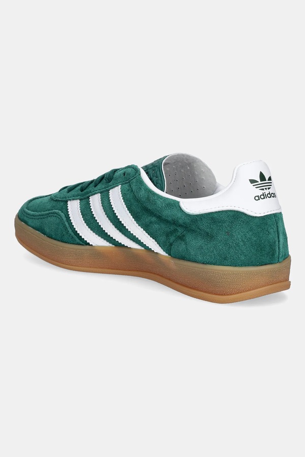 Дитячі замшеві кросівки adidas Originals GAZELLE INDOOR колір зелений фото 2