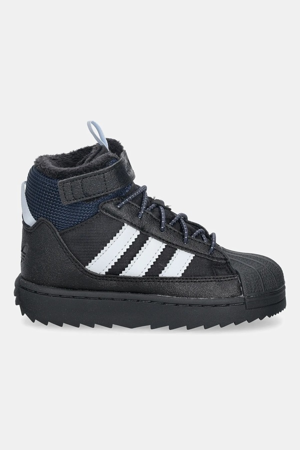 Дитячі зимові черевики adidas Originals SUPERSTAR WINTER TREK колір чорний