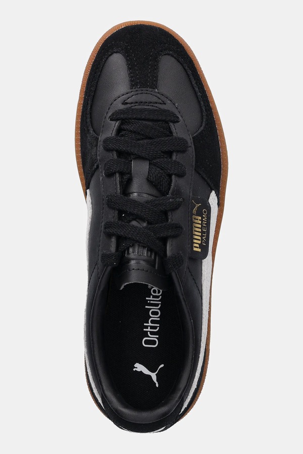 Дитячі замшеві кросівки Puma Palermo Lth Jr колір чорний фото 4