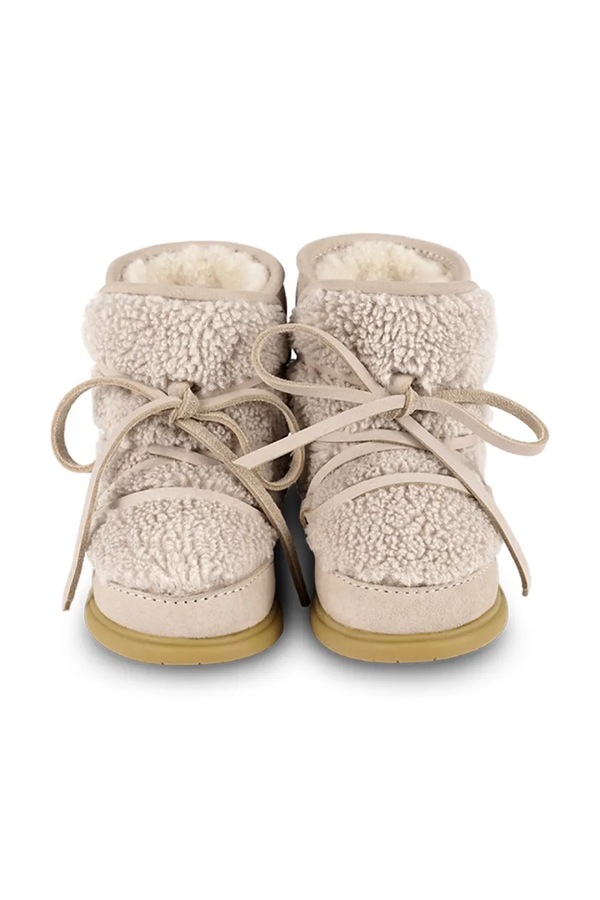 Дитячі шкіряні чоботи Donsje Ceesa Shoes колір бежевий фото 2