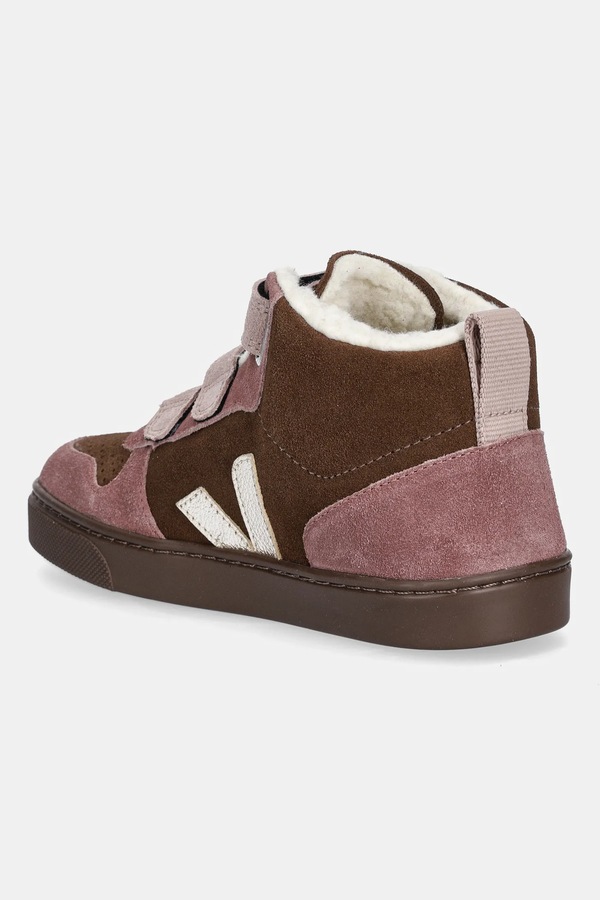 Детские замшевые зимние ботинки Veja Small V-10 Mid Winter цвет розовый фото 2