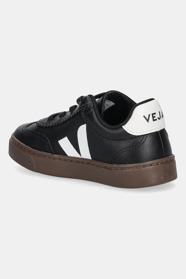 Дитячі шкіряні кросівки Veja Small Volley колір чорний фото 2