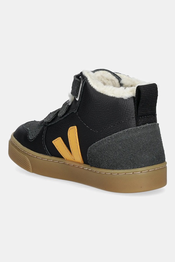 Детские кожаные кроссовки Veja Small V-10 Mid Winter цвет черный фото 2