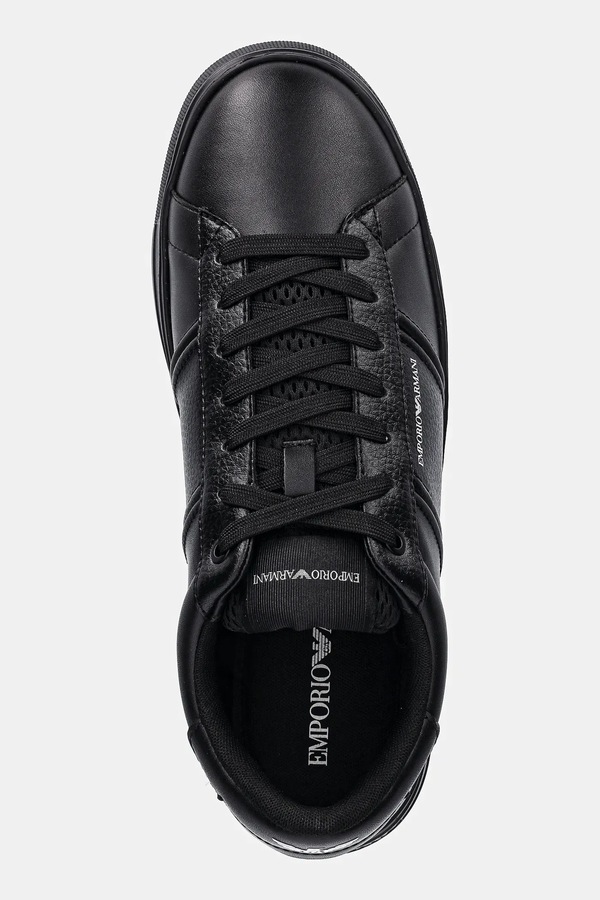 Шкіряні кросівки Emporio Armani колір чорний фото 4